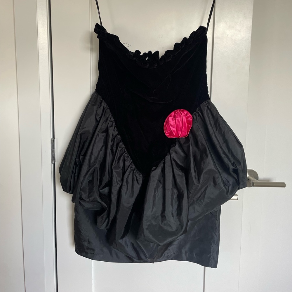 80’s Black Velvet Mini Dress